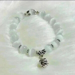 Moonstone  Natural Gemstone Bracelets with Flower Charm